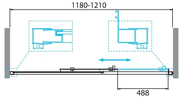 Душевая дверь в нишу BelBagno Due BF-1-120-C-Cr  - фото 4