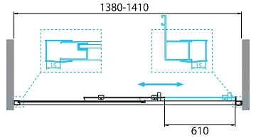Душевая дверь в нишу BelBagno Due BF-1-140-C-Cr  - фото 4