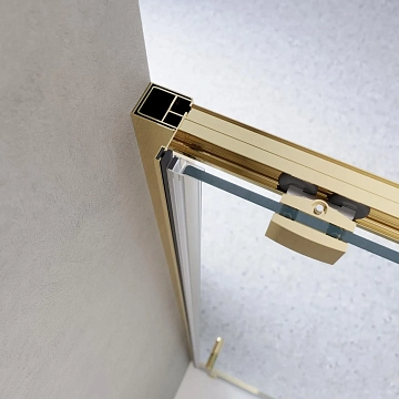 Душевая дверь в нишу BelBagno Luce BF-1-120-C-ORO  - фото 3