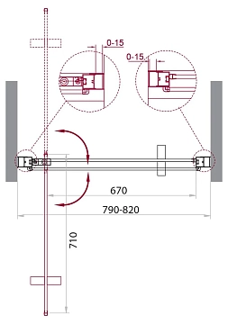 Душевая дверь в нишу BelBagno Marmi B-1-80-C-Cr  - фото 2