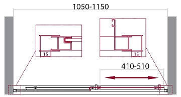 Душевая дверь в нишу BelBagno Unique BF-1-100/115-C-Cr  - фото 3