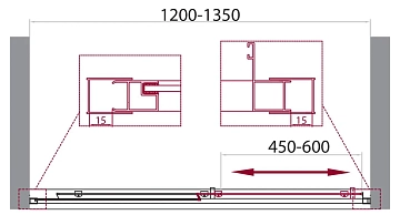 Душевая дверь в нишу BelBagno Unique BF-1-120/135-C-Cr  - фото 5