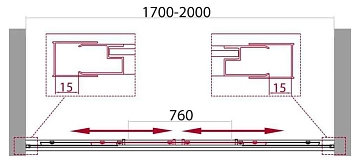 Душевая дверь в нишу BelBagno Unique BF-2-170/200-C-Cr  - фото 5