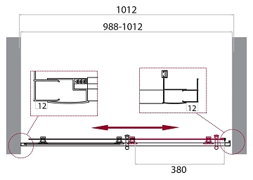 Душевая дверь в нишу BelBagno Uno 195-BF-1-100-C-Cr  - фото 3