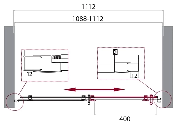 Душевая дверь в нишу BelBagno Uno 195-BF-1-110-C-Cr  - фото 3
