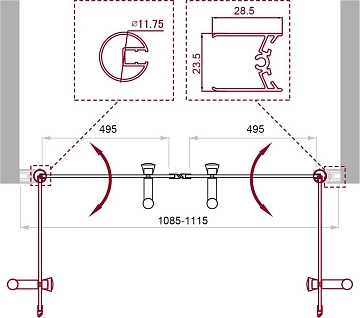 Душевая дверь в нишу BelBagno Uno B-2-110-CH-Cr  - фото 4