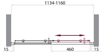 Душевая дверь в нишу BelBagno Uno BF-1-115-C-Cr  - фото 4