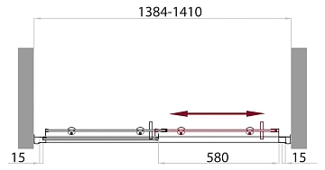 Душевая дверь в нишу BelBagno Uno BF-1-140-C-Cr  - фото 5