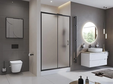 Душевая дверь в нишу BelBagno Uno UNO-195-BF-1-120-P-NERO  - фото 2