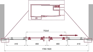 Душевая дверь в нишу BelBagno Uno-195 UNO-195-BF-2-180-C-Cr  - фото 3