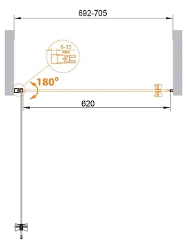 Душевая дверь в нишу Cezares Eco O-B-1-70-C-NERO  - фото 2
