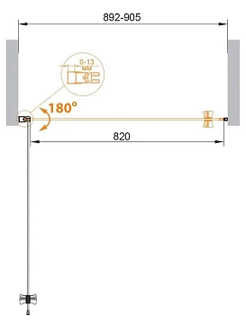 Душевая дверь в нишу Cezares Eco O-B-1-90-C-NERO  - фото 2