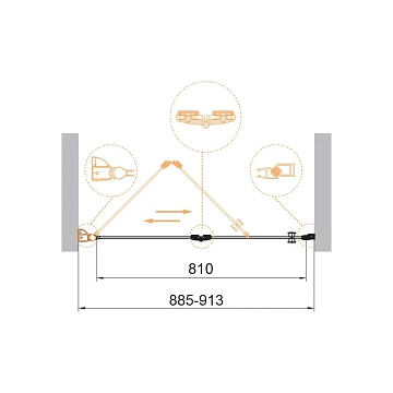 Душевая дверь в нишу Cezares Eco O-BS-12-90-C-Cr  - фото 5
