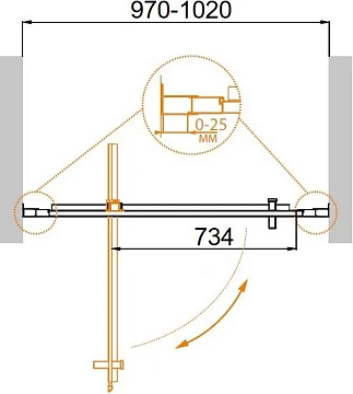 Душевая дверь в нишу Cezares Molveno BA-1-100-C-Cr-IV  - фото 2