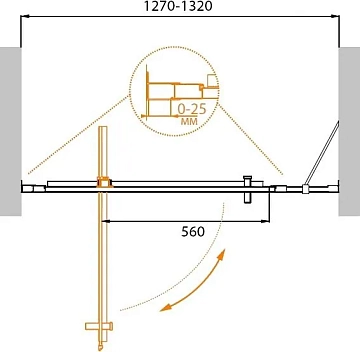 Душевая дверь в нишу Cezares Molveno BA-11-100+30-C-Cr-IV  - фото 2
