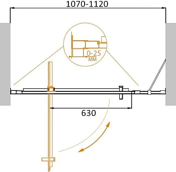 Душевая дверь в нишу Cezares Molveno BA-11-90+20-C-Cr-IV  - фото 2