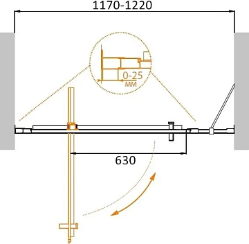 Душевая дверь в нишу Cezares Molveno BA-11-90+30-C-Cr-IV  - фото 2