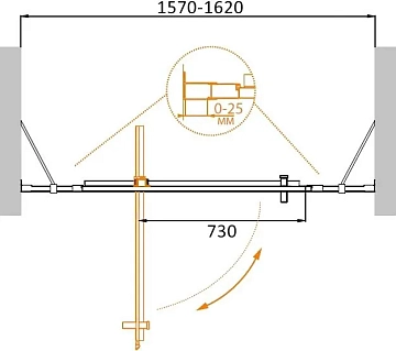 Душевая дверь в нишу Cezares Molveno BA-12-100+60-C-Cr-IV  - фото 2