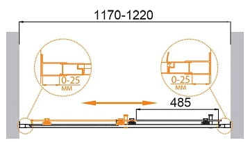 Душевая дверь в нишу Cezares Molveno BF-1-120-P-Cr  - фото 2