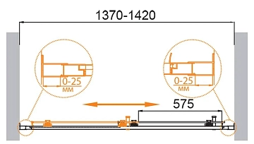 Душевая дверь в нишу Cezares Molveno BF-1-140-C-Cr-IV  - фото 2