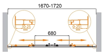 Душевая дверь в нишу Cezares Molveno BF-2-170-P-Cr  - фото 2