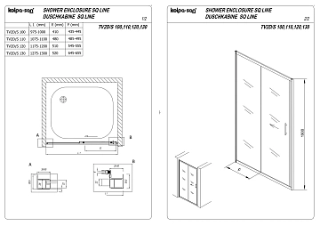 Душевая дверь в нишу Kolpa San SQ Line TV2D/S 130 см silver, transparent  - фото 2