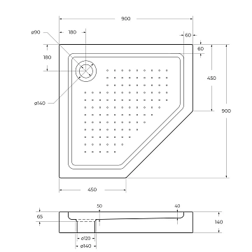 Поддон для душа BelBagno TRAY-BB-P-90-15-W 90x90  - фото 5