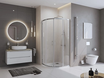 Поддон для душа BelBagno Uno TRAY-MR-UNO-R-90-550-35-W-CR 90x90  - фото 4