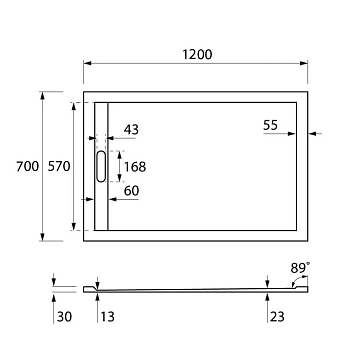 Поддон для душа Cezares TRAY-AS-AH-120/70-30-W  - фото 5