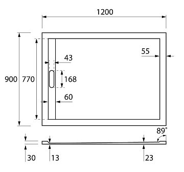 Поддон для душа Cezares TRAY-AS-AH-120/90-30-NERO  - фото 3