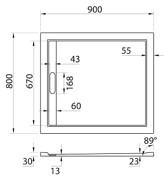 Поддон для душа Cezares TRAY-AS-AH-90/80-30-W  - фото 3