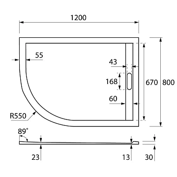 Поддон для душа Cezares TRAY-AS-RH-120/80-30-W-R  - фото 5