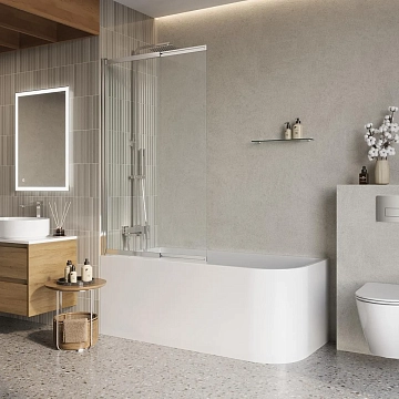 Шторка на ванну BelBagno Luce VF-11-90/145-C-Cr 