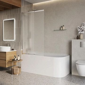 Шторка на ванну BelBagno Luce VF-11-90/145-P-Cr 