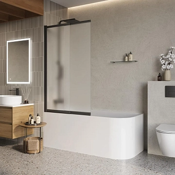 Шторка на ванну BelBagno Luce VF-11-90/145-P-NERO 