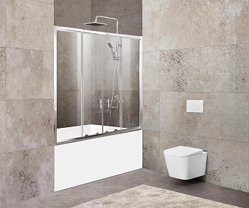 Шторка на ванну BelBagno Unique VF-2-150/180-140-C-Cr 