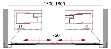 Шторка на ванну BelBagno Unique VF-2-150/180-140-C-Cr  - фото 4