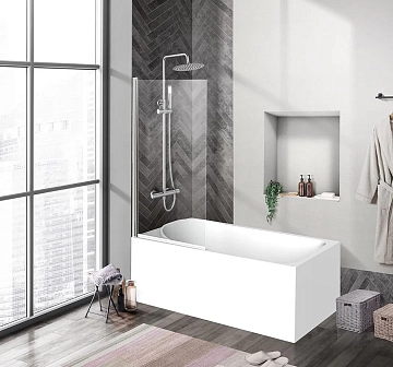 Шторка на ванну BelBagno Uno UNO-V-1-90/150-C-Cr 