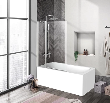 Шторка на ванну BelBagno Uno UNO-V-11-100/150-C-Cr 