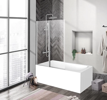 Шторка на ванну BelBagno Uno UNO-V-2-120/150-C-Cr 
