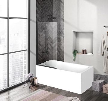 Шторка на ванну BelBagno Uno V-1-90/150-C-NERO 