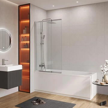 Шторка на ванну Cezares Slider VF-11-90/150-C-Cr 