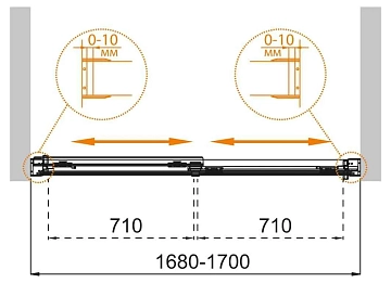 Шторка на ванну Cezares Tandem-Soft VF-2-170/145-P-Cr  - фото 2