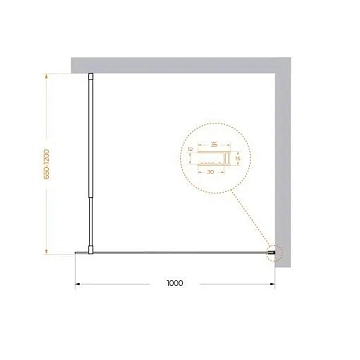 Душевая перегородка BelBagno Kraft L-1-100-C-Cr  - фото 4