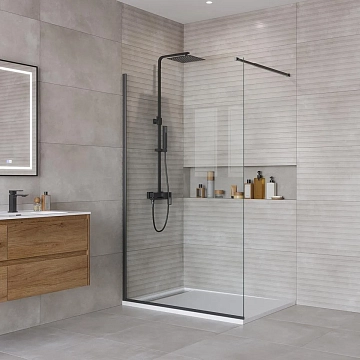Душевая перегородка BelBagno Kraft L-1-120-C-NERO 