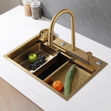 Мойка кухонная Abber Wasser Kreis AF2194G золото матовое 