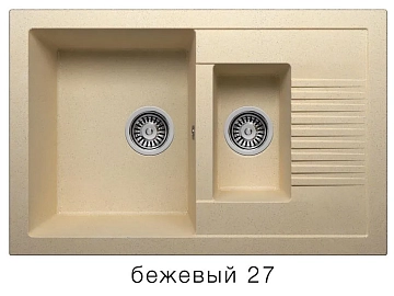 Мойка кухонная Polygran F-21 77х50 бежевая 