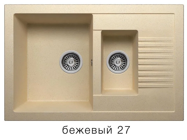Мойка кухонная Polygran F-21 77х50 бежевая