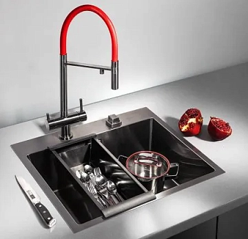 Коландер Omoikiri CO-02-PVD-GM вороненая сталь для моек  - фото 2