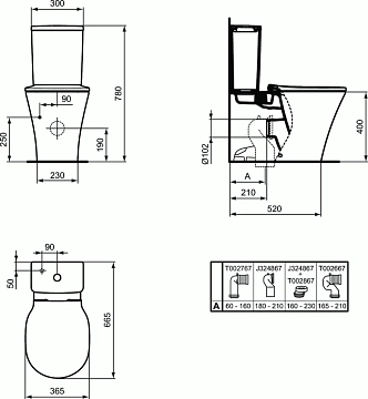 Унитаз-компакт Ideal Standard Connect Air AquaBlade E009701 без бачка и сиденья  - фото 2